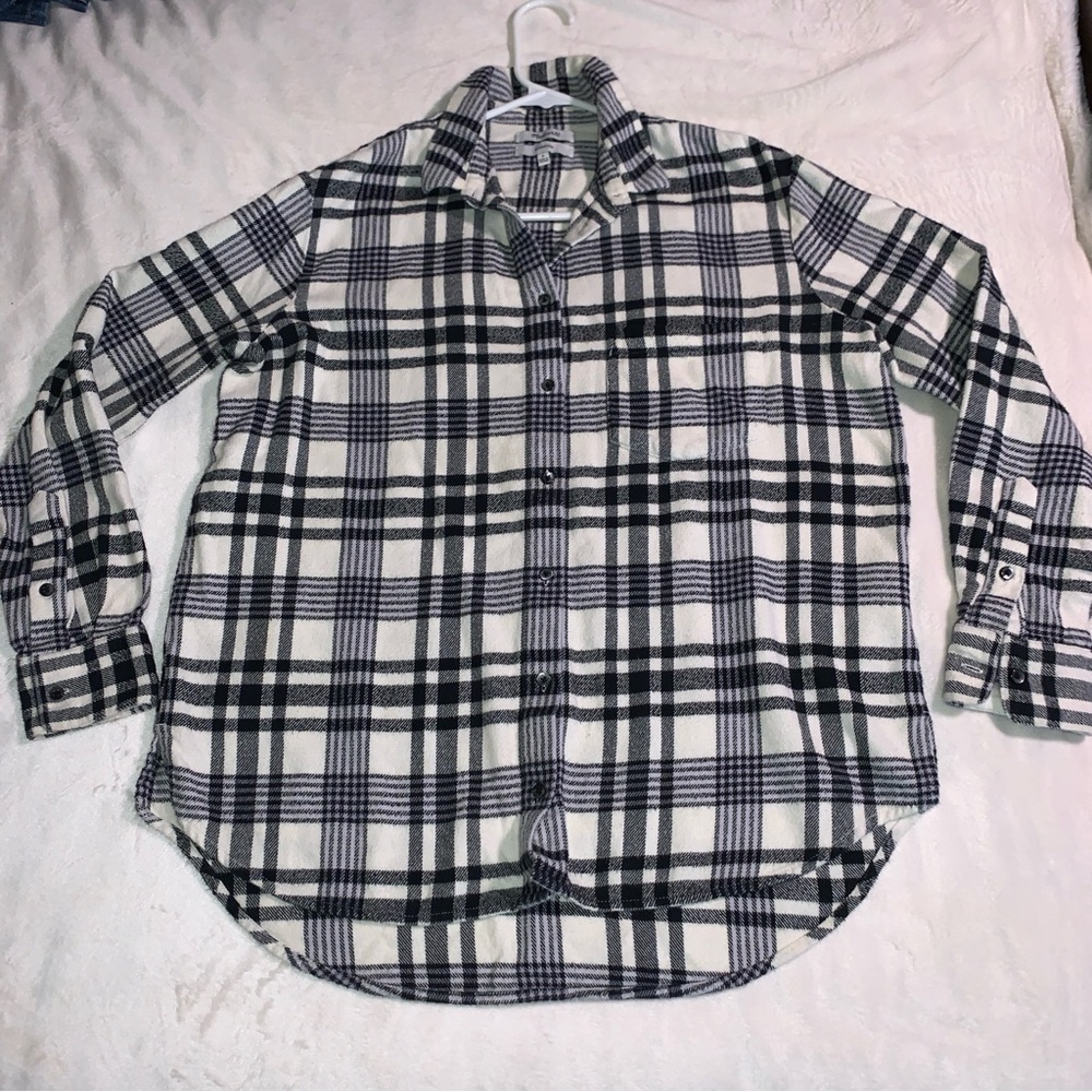 Madewell Flannel Ex-Boyfriend Roma Plaid Oversized Sz S Comfy Soft Shirt Tomboy